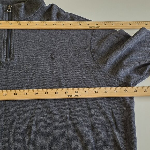 Polo Ralph Lauren Polo Sweater Mens XL Gray LS 1/4 Zip Mock Neck Classic Preppy - Picture 5 of 16